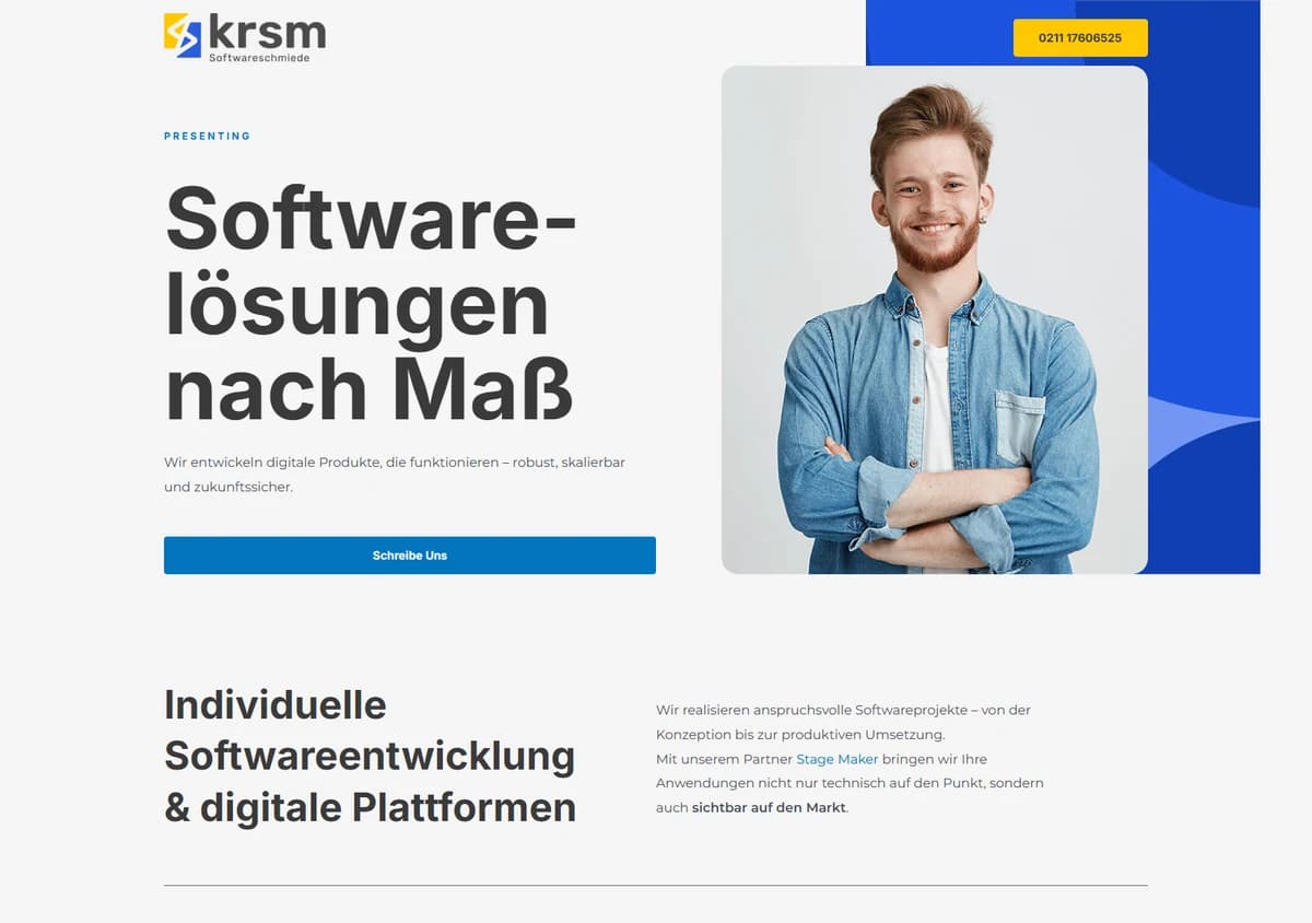 Startseite von krsm Softwareschmiede