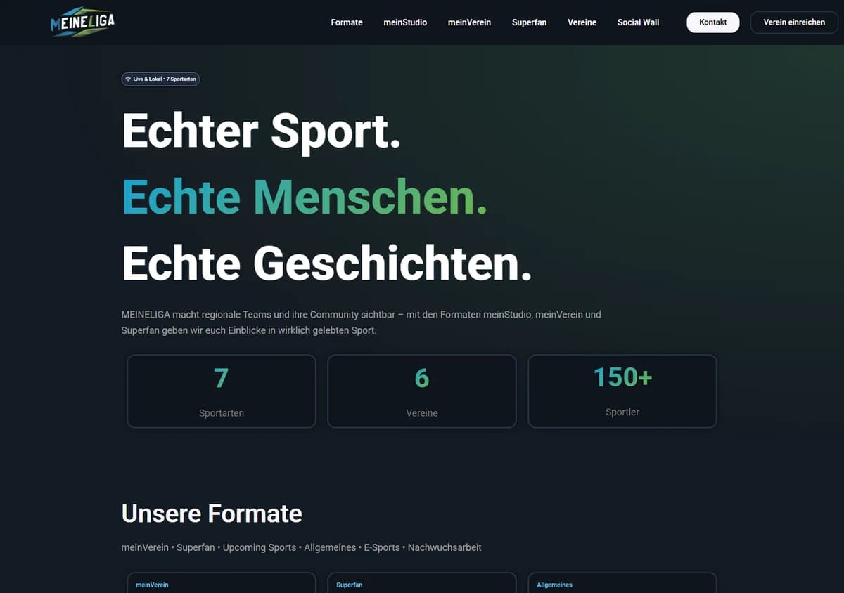 Startseite von meineliga.tv